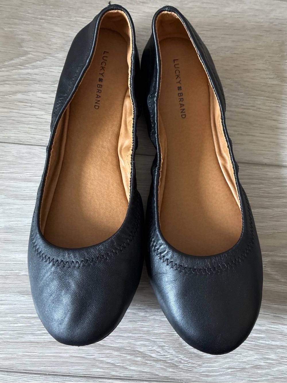Lucky Brand Black Leather Ballet Flats
